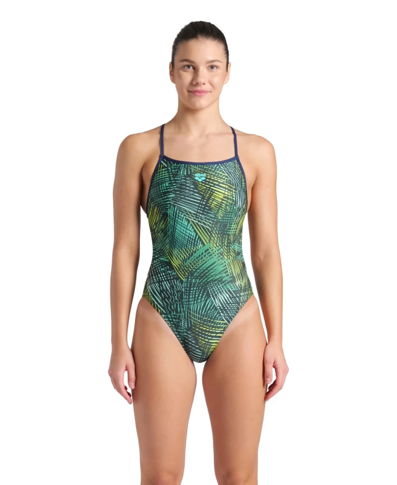 Arena Energy Damen Badeanzug Booster Back Navy - Green Multi