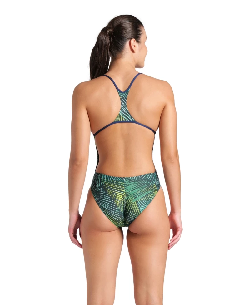 Arena Energy Damen Badeanzug Booster Back Navy - Green Multi