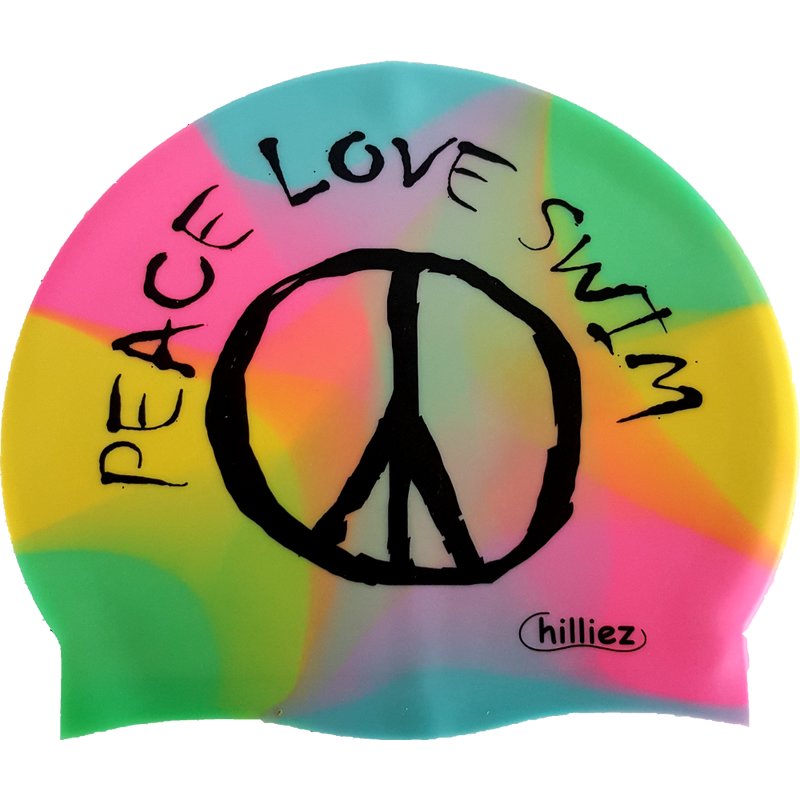 CHILLIEZ Badekappe PEACE LOVE SWIM Silikon