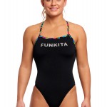 Funkita Damen Badeanzug Beat It Black Strapped In