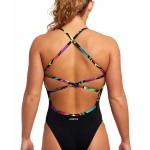 Funkita Damen Badeanzug Beat It Black Strapped In