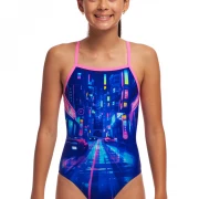 Funkita Girls Swimsuit Cyber City Strapped In