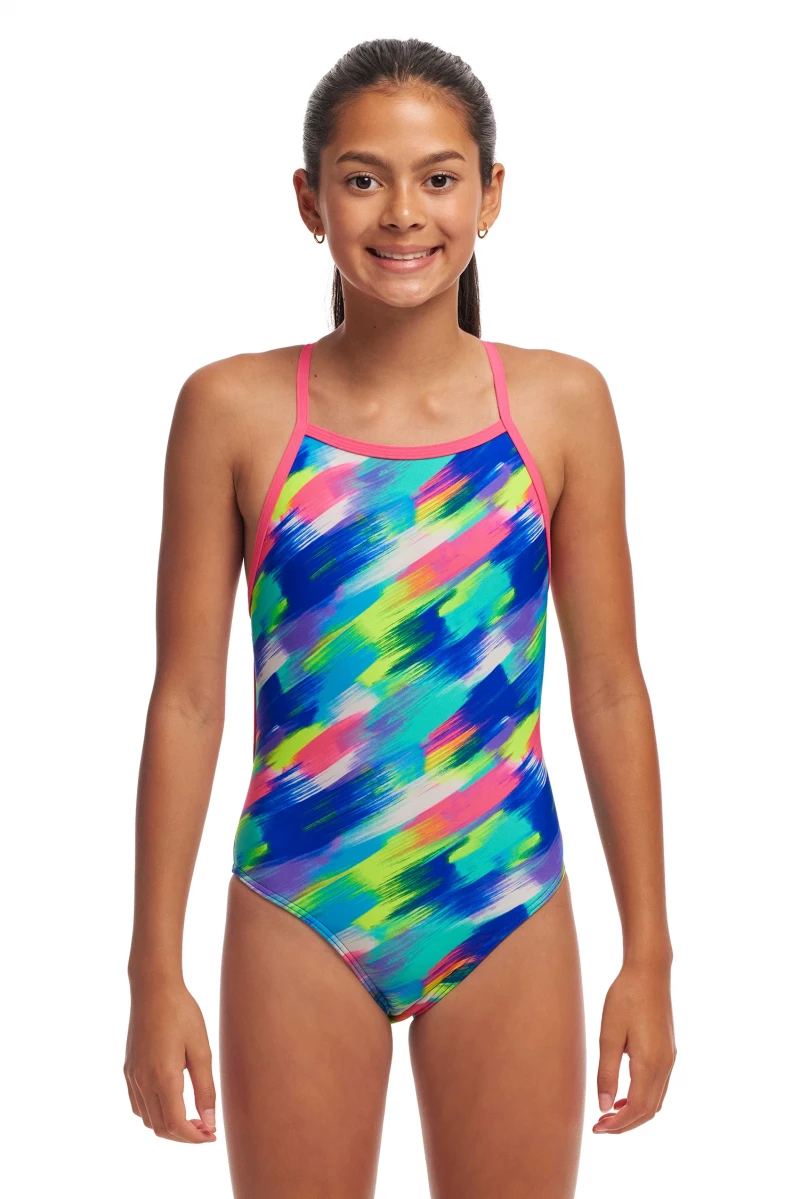 Funkita Girls Swimsuit Streaky Strokes Tie Me Tight