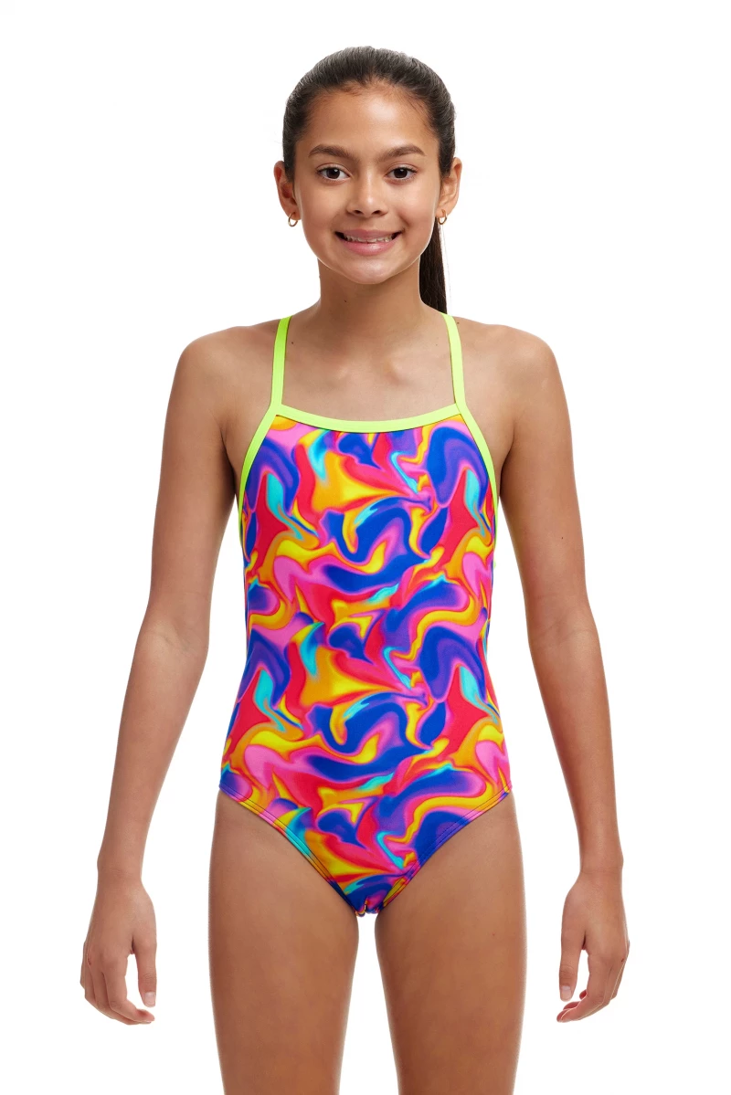 Funkita Girls Swimsuit Summer Swirl Strapped In