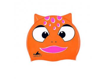 Kinder Badekappe Katze orange Silikon