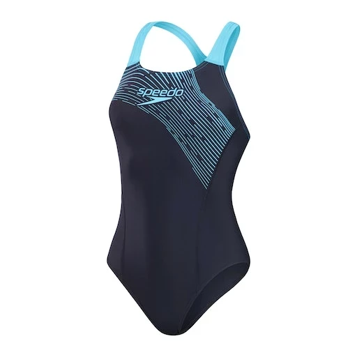 Speedo Badeanzug Damen Medley Logo Navy-Blau