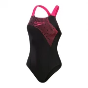 Speedo Badeanzug Damen Medley Logo Schwarz-Pink