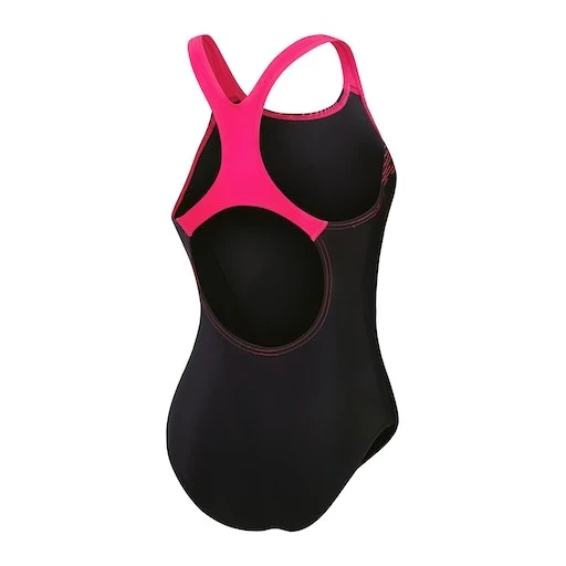 Speedo Badeanzug Damen Medley Logo Schwarz-Pink