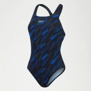 Speedo Badeanzug Damen HyperBoom Medalist Schwarz-Blau