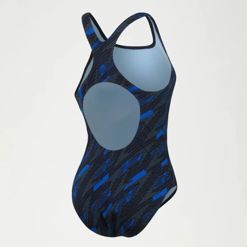 Speedo Badeanzug Damen HyperBoom Medalist Schwarz-Blau