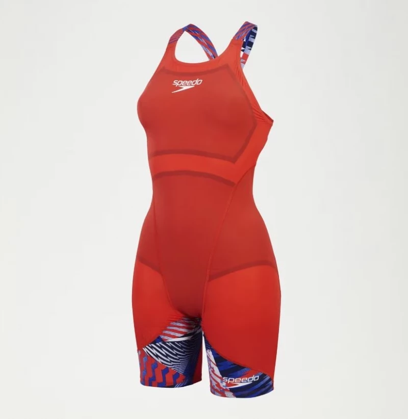 Speedo Fastskin LZR Ignite Wettkampfanzug blau-rot-weiß