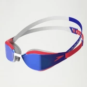 Speedo Schwimmbrille Fastskin Hyper Elite rot-blau verspiegelt