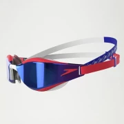 Speedo Schwimmbrille Fastskin Hyper Elite rot-blau verspiegelt