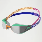 Speedo Schwimmbrille Fastskin Hyper Elite grün-orange verspiegelt