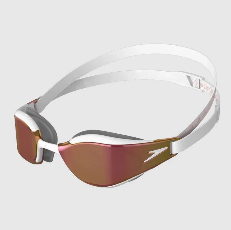 Speedo Schwimmbrille Fastskin Hyper Elite weiss-gold verspiegelt