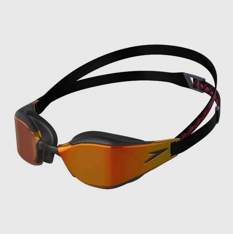 Speedo Schwimmbrille Fastskin Hyper Elite schwarz-gold verspiegelt