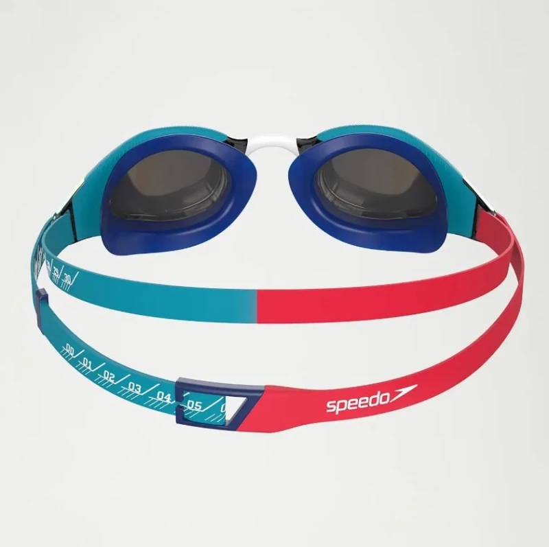 Speedo Kinder Schwimmbrille Fastskin Hyper Elite rot-blau verspiegelt