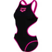 arena One Biglogo Damen Badeanzug Black - Fluo Pink