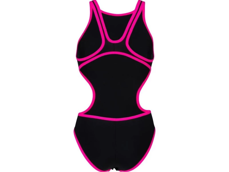 arena One Biglogo Damen Badeanzug Black - Fluo Pink