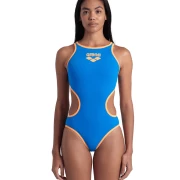 arena One Biglogo Damen Badeanzug Blue River - Fluo Orange