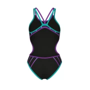 arena One Metallic Paint Damen Badeanzug Black-Water-Purple